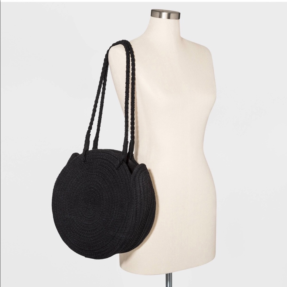 Universal threads black rope circle tote
